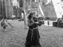 Rehearsing her 'Nature in the Ruins' in Tintern Abbey 2014