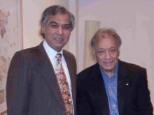 Naresh with Zubin Mehta at the premiere of 'The Divine Song', Jerusalem