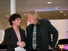 Osvaldo Glieca with Rick Wakeman - Westminster Prize for Musicianship (University of West London)